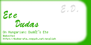 ete dudas business card